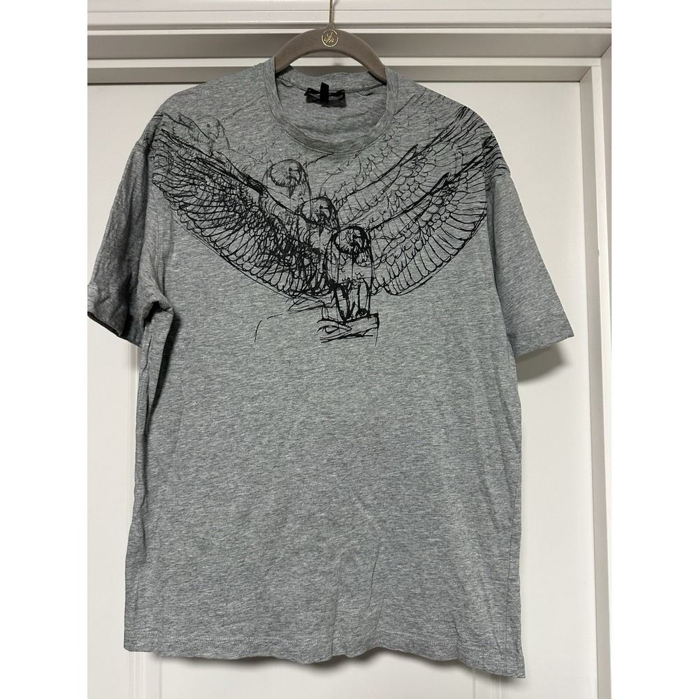 Emporio Armani, Men's Short Sleeve Graphic T-shirt,‎ Gray, Size Small
